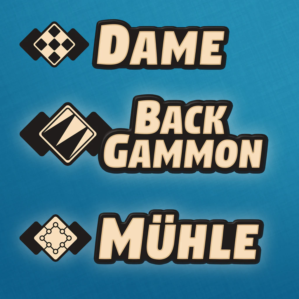 3in1 Spiele-Klassiker: Backgammon + Dame + Mühle