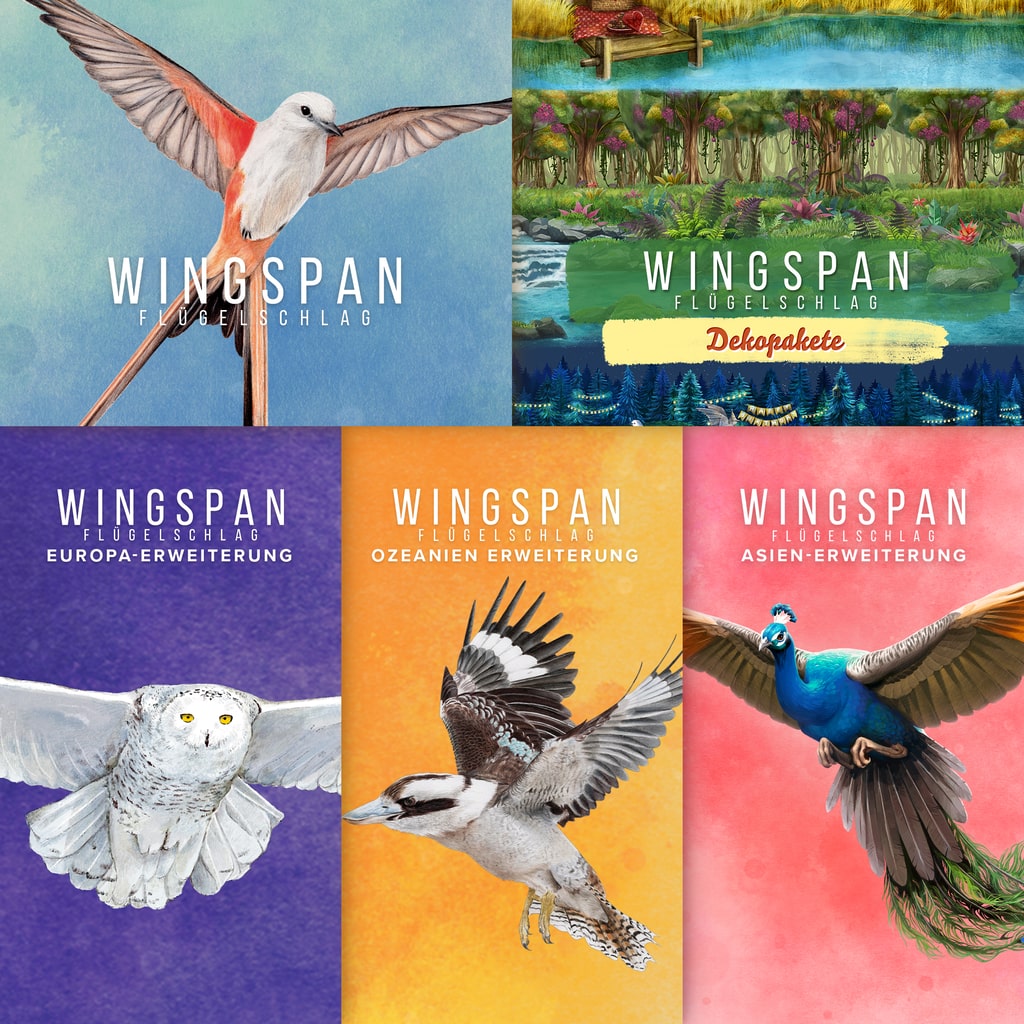 Wingspan + Europa + Ozeanien + Asien + Dekopakete PS4 & PS5